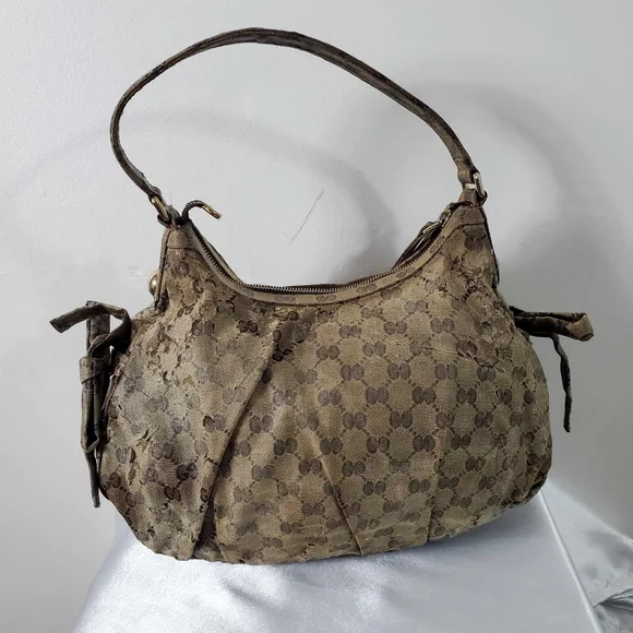 Gucci Monogram Crystal Web Horsebit Hobo Bag - Picture 2 of 16